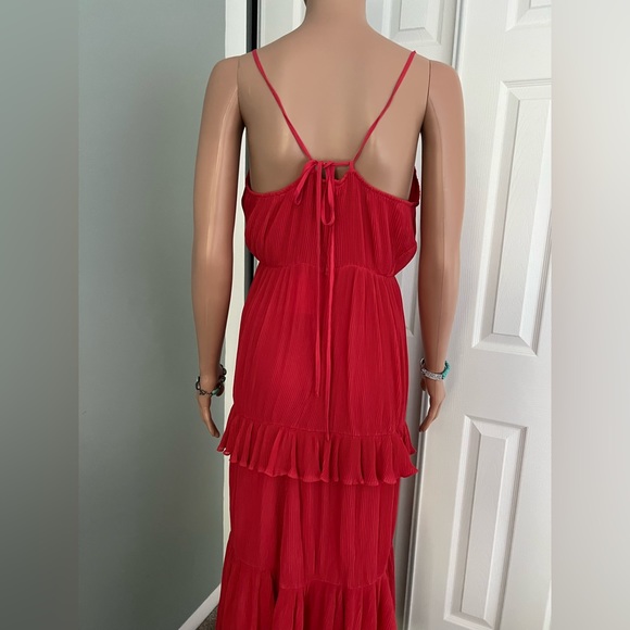 & Other Stories Women's red 100% POLYESTER Midi Dress size 12 Color red - Picture 9 of 16